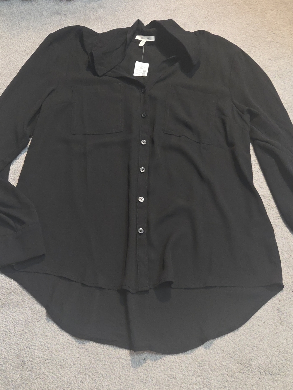 Sheer Womens Black Blouse